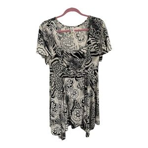 Yummy Plus Tunic Top Front Ruching Boho Feminine Sz 3X